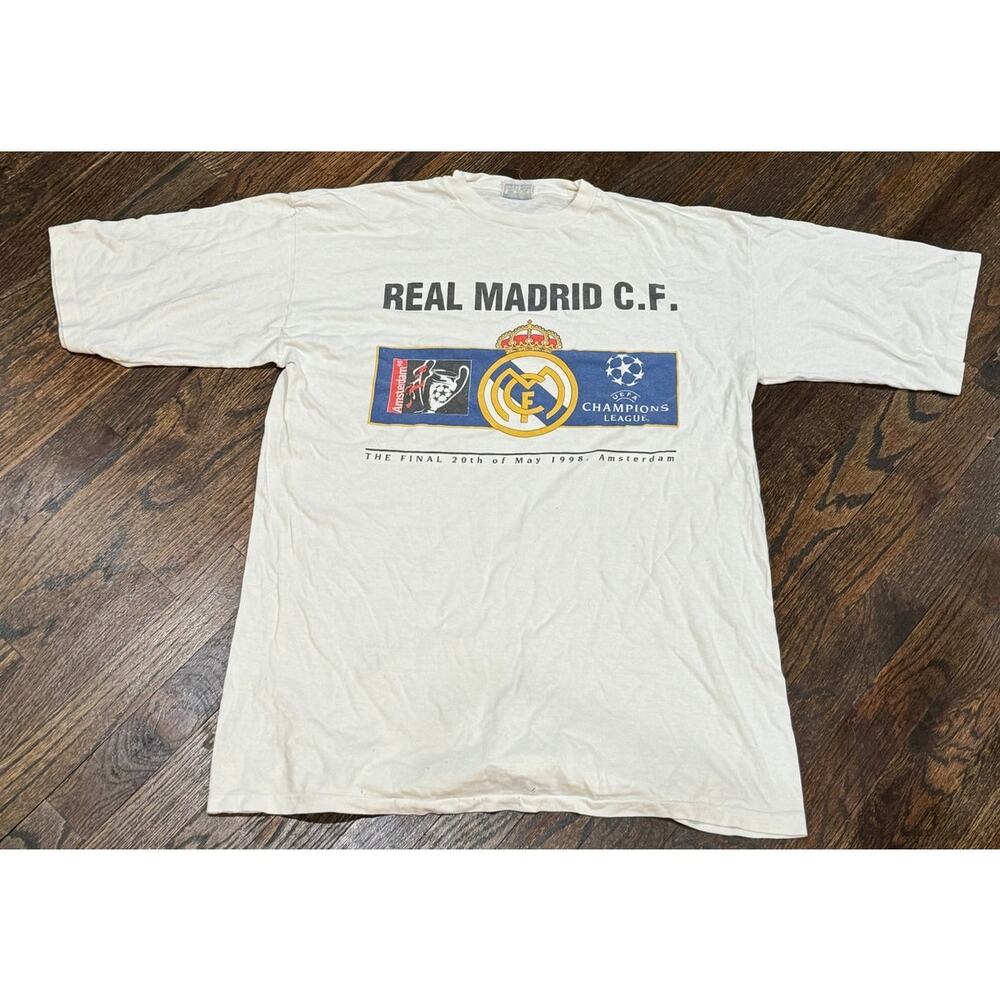 Vintage 90s Real Madrid T-Shirt Mens Size 2XL XXL Soccer Champions League